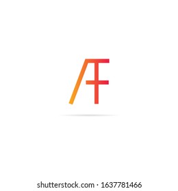 AF Logo. Letter Design Vector with Gradient Colors.