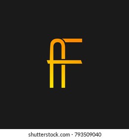 AF logo with letter A F vector.