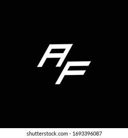 AF logo monogram with up to down style modern design template isolated on black background