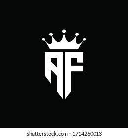 AF logo monogram emblem style with crown shape design template