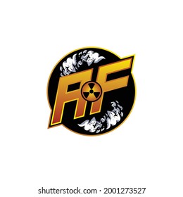 AF Logo Monogram Gaming with Gas Shape designs template vector icon modern