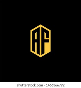 AF Logo Monogram with Negative Space with Gold colors - Modern Template EPS 10