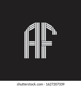 AF Logo monogram with outline style linked isolated on black background