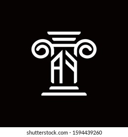 AF logo monogram with pillar style design template