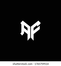 af logo monogram with shield shape design template