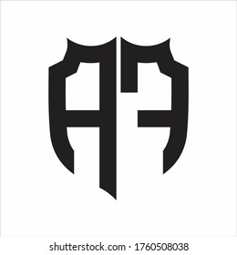 Estilo del Escudo del logotipo AF Plantilla de diseño de monograma sobre fondo blanco
