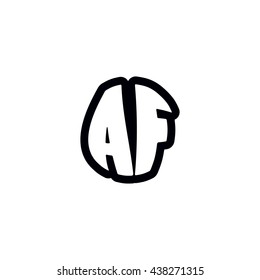 AF Logo. Vector Graphic Sphere Branding Letter Element. White Background
