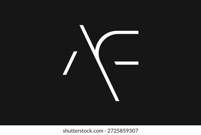 Logotipo de monograma minimalista AF elaborado con un trabajo de línea limpio y simple. El diseño moderno enfatiza la claridad, la elegancia y el aspecto profesional. Ideal para marcas contemporáneas e identidad personal.