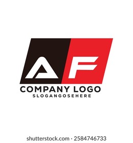 AF Modern Business Logo Design in Red and Black, AF Professional Company Branding Logo for Marketing and Identity, Creative AF Letter Corporate Logo with Bold Design
