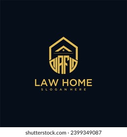 AF monogram initial logo for lawhome with shape home design