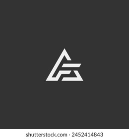 AF monogram logo in black and white. A and F logo.e