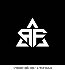 AF monogram logo with diamond shape and triangle outline design template