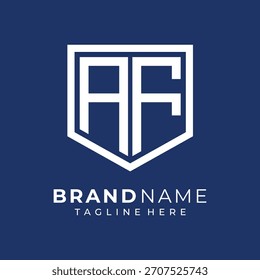 AF Monogram Logo, Modern Shield Emblem Vector	
