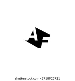 AF Negative Space Monogram Logo - Modernes minimales Buchstabendesign