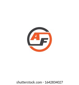 AF text Logo design. Letter Design Template Vector and Brand IDENTITY DESIGN.
