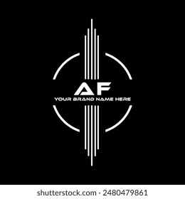 AF three letter modern logo design on black color background
