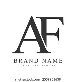 AF trendy logotype template. Initial letter a and f classic font style. Creative logo for company name or identity. Vector illustration.