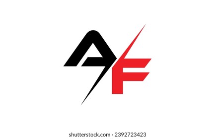 af unique black red letter logo template design.