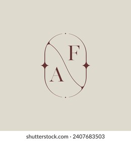 AF wedding classic in elegant monogram with high quality professional design that will print well