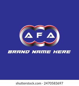 AFA letter logo vector unique attractive creative modern initial design white color on blue color background AFA letter logo icon design
