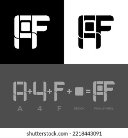 AF,A4F Letter Logo Design Vector Template.