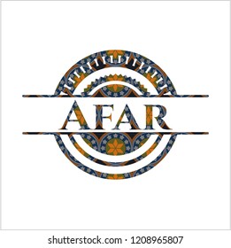 Afar arabesque style emblem. arabic decoration.