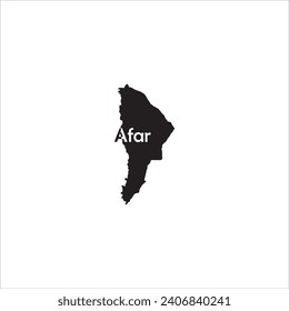 Afar Ethiopia map and black lettering design on white background