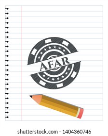 Afar pencil strokes emblem. Vector Illustration. Detailed.