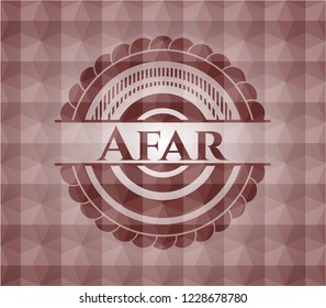 Afar red polygonal badge. Seamless.