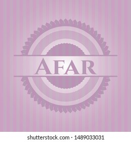 Afar vintage pink emblem. Vector Illustration. Detailed.