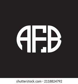 Diseño del logo de la carta AFB sobre fondo negro. El concepto del logo de la carta con iniciales creativas de AFB. Diseño de letras AFB.

