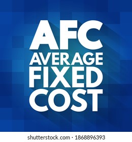 AFC - Acrónimo de coste fijo medio, fondo de concepto de negocio
