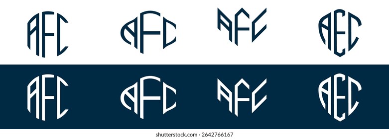 Design de conjunto de logotipo de letra AFC