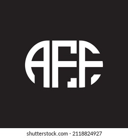 AFF letter logo design on black background. AFF creative initials letter logo concept.  