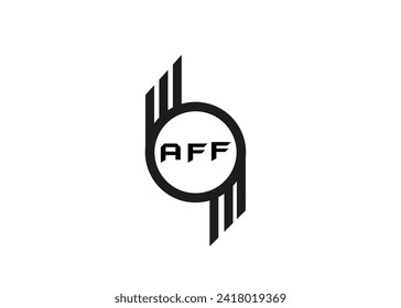 AFF letter logo white color background.a f f icone design