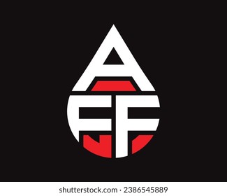 AFF letter water drop shape logo design. AFF drop logo simple design.