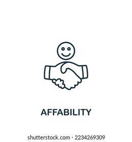 Affability icon. Monochrome simple Business Intelligence icon for templates, web design and infographics