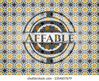 Affable arabesque style badge. arabic decoration.