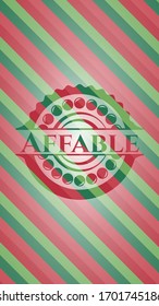 Affable christmas style badge. Vector Illustration. Detailed.