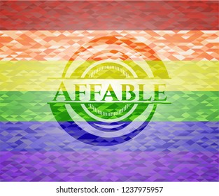 Affable lgbt colors emblem 