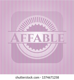 Affable pink emblem. Retro