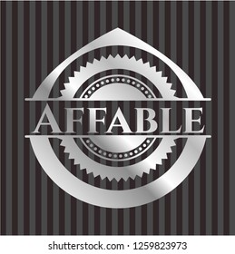 Affable silvery shiny emblem