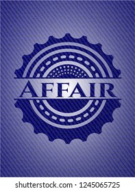 Affair badge with denim texture