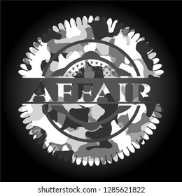 Affair on grey camouflaged pattern