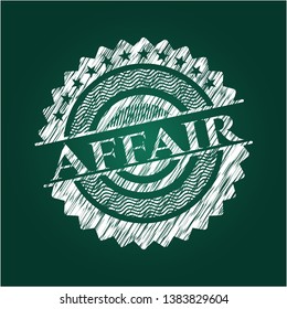 Affair written on a blackboard. Vector Illustration. Detailed.