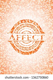 Affect abstract orange mosaic emblem