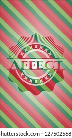 Affect christmas style emblem.