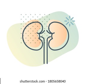 Affect on Kidney due to Covid-19 - Icon as EPS 10 File