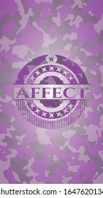 Affect pink on camo texture. Vector Illustration. Detailed.