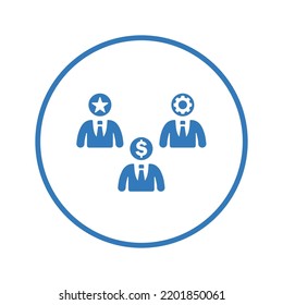 Affectation, displa icon. Blue color design.
